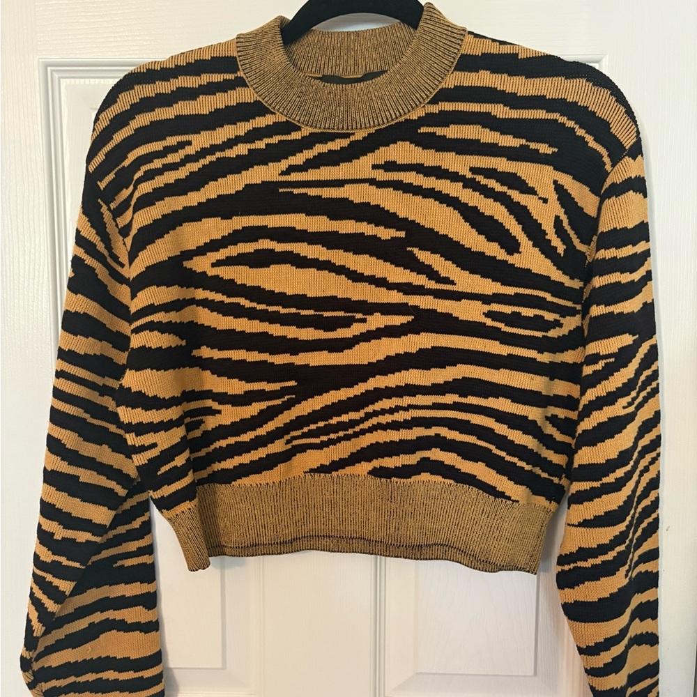 Proenza Schouler Zebra Stripe Sweater - Black and Tan